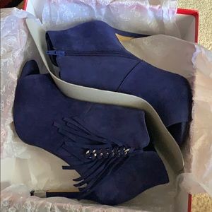 Blue suede heels, Never worn